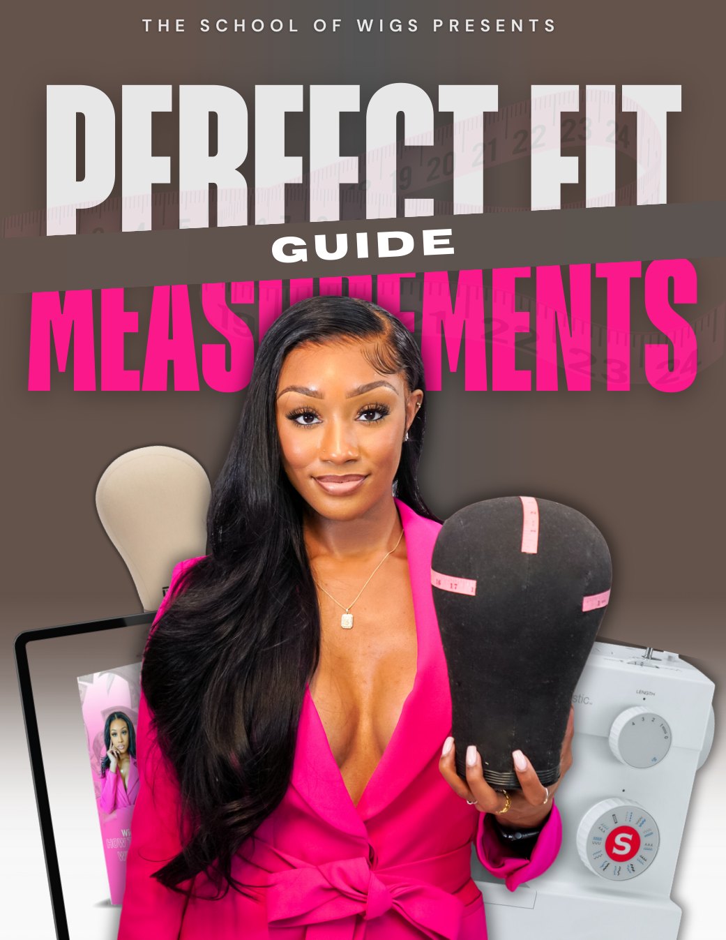 Perfect Fit Measurements Guide cover from The School of Wigs featuring Artesia McCoy